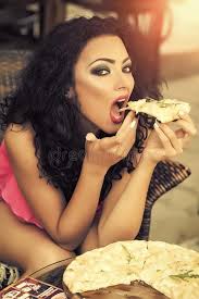 Busty mature craves black member. Face Girl For Magazine Cover Girl Face Portrait In Your Advertisnent Sensual Woman Eating Pizza Stock Photo Image Of Curls Brunette 117763622