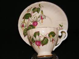 Royal Grafton Teacup And Saucer Pink Fuchsia Flower Pattern Etsy Tea Cups Bone China Tea Cups Tea Party Garden