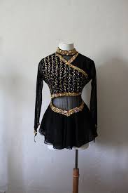 Black And Gold Clothes Your Place To Buy And Sell All Things Handmade Vintage Skater Dress Long Sleeve Skater Dress Ice Skating Dresses