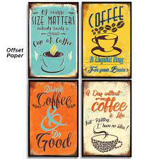 Fruitesborrascom 100 kitchen decorations images the best home via fruitesborras.com. Kitchen Wall Decor Set Of 4 Prints 11x17in Coffee Bar Decor Kitchen Decor Kitchen Wall Decor Theme Home Bathroom Dinning Room Vintage Signs Posters Pictures Decals Art Decoration Buy Online In United