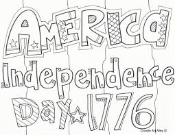 Free printable the declaration of independence, a great educational resource to learn about american history at school. Independence Day Coloring Pages Doodle Art Alley