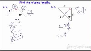 Ratios & finding missing sides ** this is a . 7 3 Special Right Triangles Ii Geometry