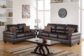 A sofa set is your ticket to effortless living room style. 2 Piece Espresso Bonded Leather Sofa Set With Nailhead Trim Astar Furniture