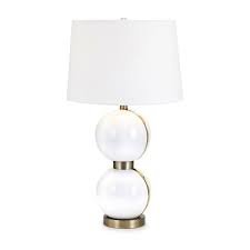 The Lola Table Lamp Is A Bold And Modern Addition To Any Room This Designer Favorite Features 2 Clean White Orbs Accented By Table Lamp Lamp Luxe Living Room