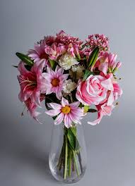 18 heads artificial daisy flower floral wedding fake bouquet party vase decor. Luxury Fake Flower Arrangement Pink Champagne Blueberry Street Flowers