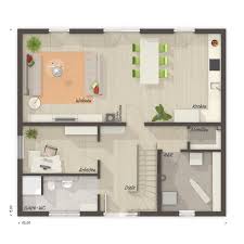 Einfamilienhaus Grundriss Erdgeschoss Kuche Offen Mit Kamin Buro Haus Bauen Ideen Massivhaus Schlusselfertig Flair Town Country Haus Haus Einfamilienhaus