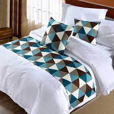 Runner e tovagliette 0 prodotto. Fashion Disegno Geometrico Letto Runner Sciarpa Letto Coda Asciugamano Per La Casa Camera Da Letto Dell Hotel Arredamento Biancheria Da Letto Blu Bianco Towel Folding Towel Hoodbed Cover Aliexpress