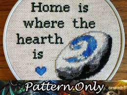 One of the most requested patterns is now available. Home Is Where The Hearth Is Cross Stitch Pattern World Of Warcraft Horde And Alliance Cross Stitch Pretty Cross Stitch Geeky Cross Stitch