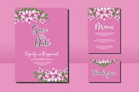 Download Wedding Card Set Cherry Blossom Svg Graphic By Dender Studio Creative Fabrica