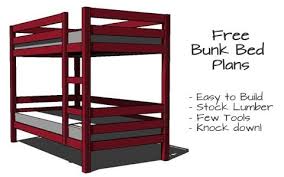 Standard bunk bed design incorporates two beds, one atop the other. Simple Bunk Bed Plans Few Tools Stock Lumber Woodwork City Free Woodworking Plans