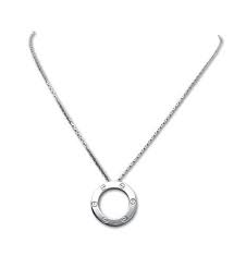 Authentic Cartier Love Pendant Necklace Crafted In 18 Karat White Gold The 24 Mm Pendant Circle Charm Necklace Cartier Love Necklace Cartier Love
