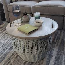 Diy Wicker Storage Basket Tray Table Diy Coffee Table Storage Baskets Coffee Table With Storage