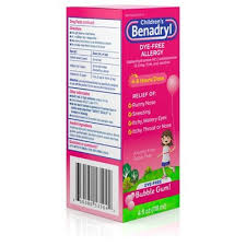 Children S Benadryl Dye Free Allergy Relief Liquid Bubble Gum Diphenhydramine 4 Fl Oz Allergies Bubble Gum Flavor Gum Flavors