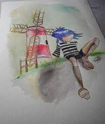 Step 2 next in how to draw cyborg noodle from gorillaz finish up all the tiny details. Shey Bello Noodle Gorillaz