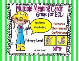 Multiple Meaning Word Cards Multiple Meaning Words Word Cards Multiple Meaning