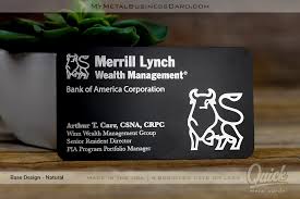 The merrill lynch plus card is interesting because it doesn't have an annual fee, and it offers some great perks. Quick Executive Pack World Leader In Metal Business Cards