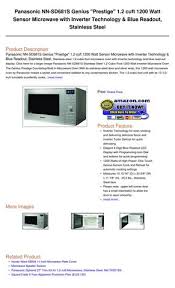 Maybe you would like to learn more about one of these? Panasonic Nn Sd681s Genius Prestige 1 2 Cuft 1200 Watt Sensor Microwave With Inverter Technology B By Walters Chigginbotham Issuu