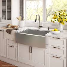 With the spacious deep bowl, you can easily deal on the aesthetics front, akdy apron farmhouse kitchen sinks offer a unique and stunning combination of glossy steel and lusterless timber finish. Farmhouse Apron 60 40 Double Bowl 16 Gauge Stainless Steel Kitchen Sink 33 Kitchen New York By Kraus Usa Inc Houzz Nz
