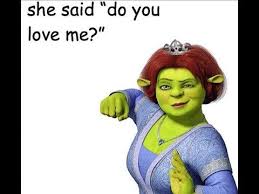 Do You Love Me I Tell Her Only Partly She Say Do You Love Me I Tell Her Only Partly Shrek Meme Youtube I Love You My Love Sayings