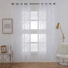 Transparent mit streifen in gelb orange und rot breite 137 cm länge 244 cm zwei systeme zur. 2er Set Gardinen Transparent Mit Osen Dekoscha Woltu Eu