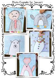 Here are a few skills and benefits: January Directed Drawings First Grade Blue Skies Directed Drawing Preschool Art Directed Drawing Kindergarten