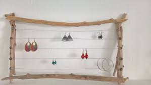 Support Pour Boucles D Oreilles En Bois Flotte Diy Rangement Bijoux Boucles D Oreilles En Bois Etagere Bois Flotte