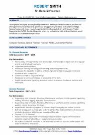 Download free resume templates for microsoft word. General Foreman Resume Samples Qwikresume