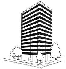 Black And White Building Drawing How To Draw Skyscrapers In 4 Steps Skyscraper Architecture Drawing Architecture Images