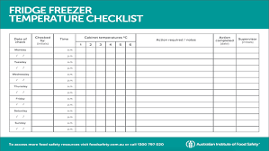 Fridge Freezer Temperature Checklist