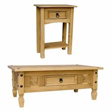 Grey coffee table, solid wood, rustic design, metal ring handle and corner bolts. Buy Corona Coffee Table With Drawer Console Table Mexican Pine Furniture Online In India 202262110025