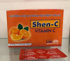Enriched with vitamin c : Shen C Vitamin C Tablets 500 Mg Packaging Size 50 Strips X 2 Chewable Tablet Packaging Type Strip Id 18375893133