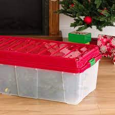 Product titletiny tim totes | premium christmas tree canvas stora. Iris Holiday Tree Storage Tote With Compartment Lid Red Walmart Com Walmart Com