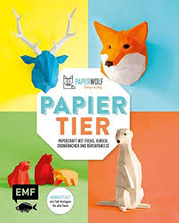 Vorlage papier test die produkte unter der vielzahl an vorlage papier! Papiertier Papercraft Mit Fuchs Hirsch Erdmannchen Und Barenfamilie Komplett Set Mit Vorlagen Fur Alle Tiere Amazon De Paperwolf Kampffmeyer Wolfram Bucher
