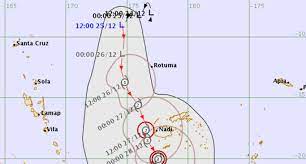 A trough of low pressure lies just to the north of fiji. Tropical Cyclone Warning Remains In Force For Rotuma Fiji