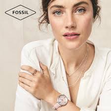 Fossil Jacqueline Blush Mother of Pearl Dial Pink Leather Strap Watch for  Women