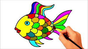 Rainbow fish printable coloring pages are a fun way for kids of all ages to develop creativity, focus, motor skills and color recognition. Rainbow Fish Drawing Coloring Coloring Page For Kids Learn Colors And Drawing Youtube