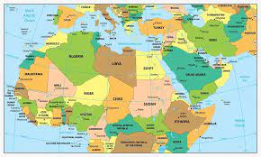Southwest Asia And North Africa Political Map Highly Detailed Political Map Of Northern Africa And The Middle Stock  Vector Image By ©Cartarium #111668308