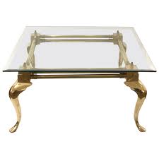 Black coffee table with walnut top and cabriole legs. Solid Brass Cabriole Leg And Industrial Design Coffee Table At 1stdibs