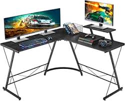 The leick corner computer desk is a furniture piece that works as a small workspace or a convenient corner stand or table. Amazon Com Mr Ironstone L Shaped Desk 50 8 Computer Corner Desk Home Gaming Desk Office Writing Workstation With Large Monitor Stand Space Saving Easy To Assemble Black Furniture Decor
