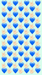 Iphone Wallpaper Heart Blue Love Emoji Wallpaper Iphone Emoji Wallpaper Blue Wallpaper Iphone