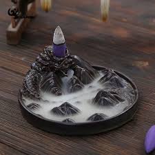 Handcrafted soapstone incense stick burners packed in an acetate tube. Dragon Styled Waterfall Pound Smoke Backflow Cone Incense Holder Decorative Showpiece Theimmart Exclusiv Incense Burner Holder Incense Burner Incense Holder
