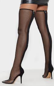 There are 2076 fishnet stockings for sale on etsy, and they cost 13,25 $ on average. Black Thigh High Fishnet Boot From Prettylittlething On 21 Buttons