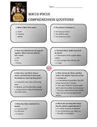 Especially when it involves one of our favorite halloween movies! Hocus Pocus Comprehension Questions By Saraberg2015 Tpt