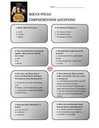 A few centuries ago, humans began to generate curiosity about the possibilities of what may exist outside the land they knew. Hocus Pocus Comprehension Questions By Saraberg2015 Tpt