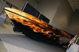 Custom interiors designed to the customer paint layout designs services. Boat Paint Boat Painting Offshore Boats