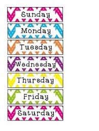 Chevron Days Of The Week Freebie Classroom Labels Classroom Calendar Name Tag For School