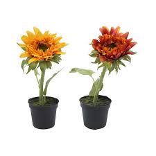 Zipper flowers paper flowers diy handmade flowers felt flowers flower crafts fabric. Jual Arthome Set Tanaman Artifisial Bunga Matahari 2 Pcs Terbaru Juni 2021 Blibli