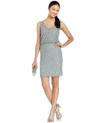 Adrianna Papell Beaded Blouson Dress Dresses Women Macy S Halter Cocktail Dress Dresses Womens Dresses