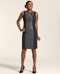 Chico S Ponte Sequin Panel Talia Dress Dresses Classic Sheath Dress Formal Cocktail Dress