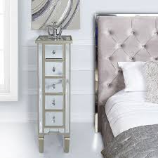 This is an incredible old oak chest and tilt mirror. Georgia Champagne Luxe Mirrored 5 Drawer Tallboy Cabinet Chest Picture Perfect Home
